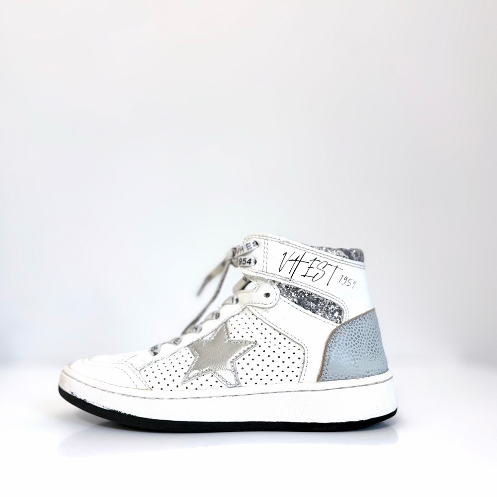 Vintage Havana Dream Silver Star High Top Sneaker Kids Size 4